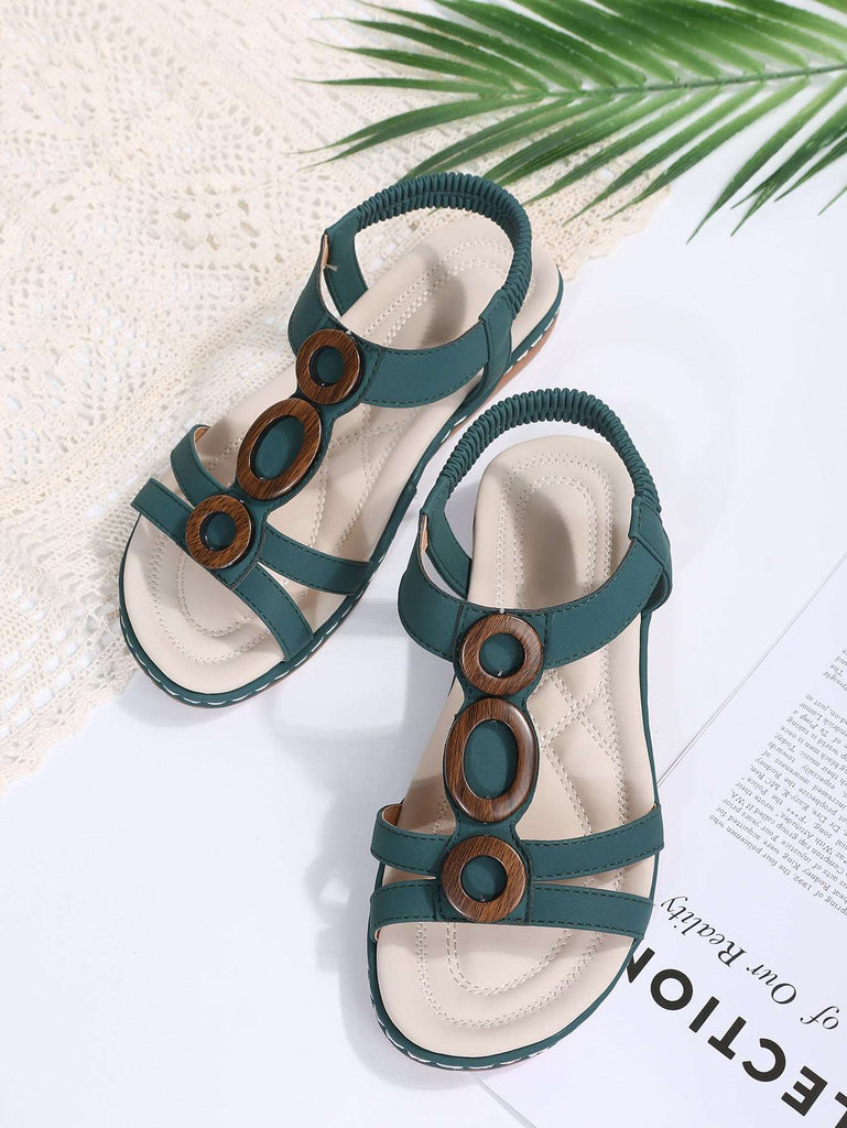 Women’s Bohemian Sandals with Ankle Strap and Round Toe