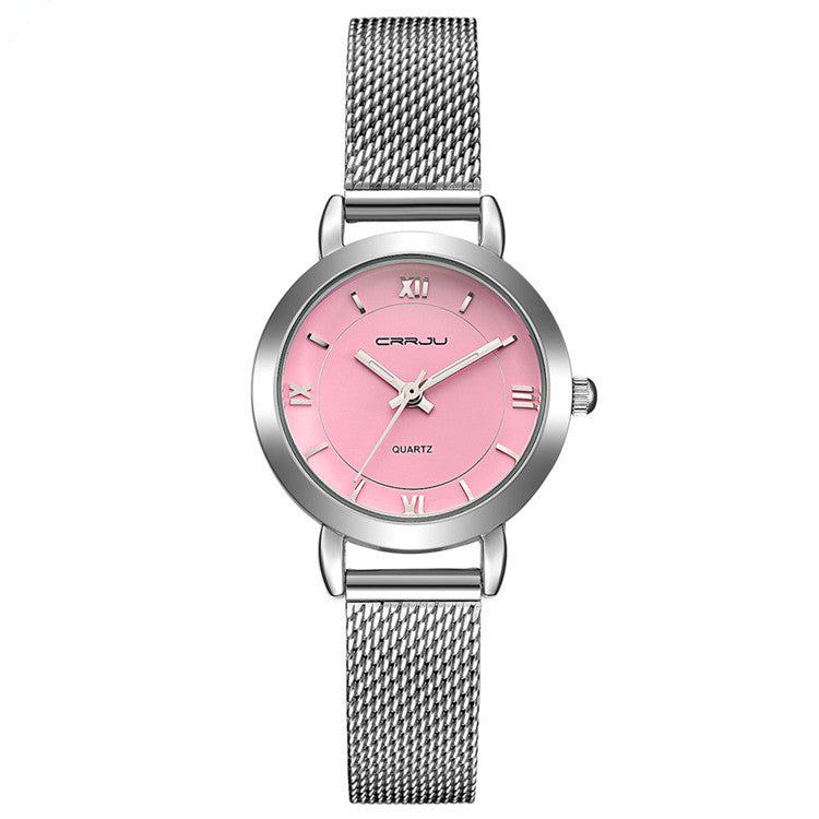 Women’s Silver Quartz Waterproof Watch - Wazzi's Wear