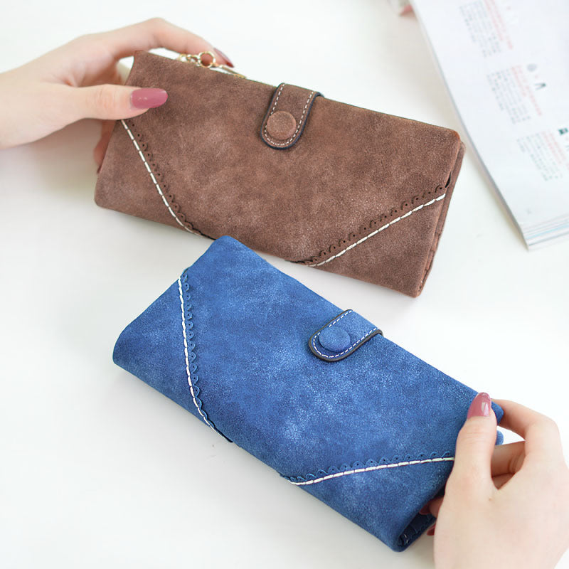 Women’s Multicompartment  Leather Wallet With Zipper in 7 Colors 