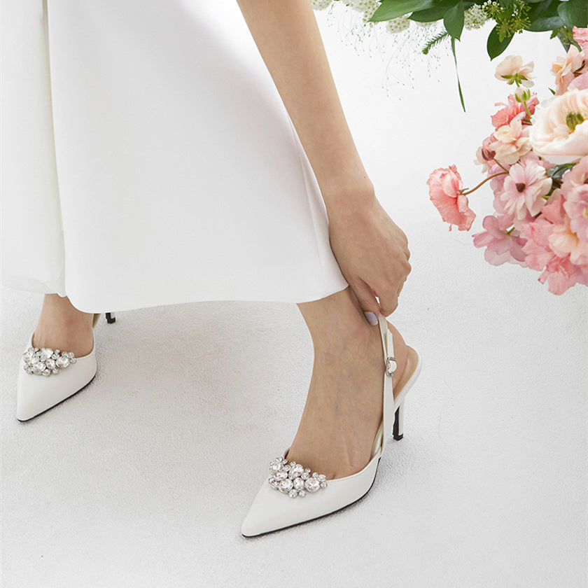 Pointed Toe High Stiletto Heel Bridal Wedding Shoes