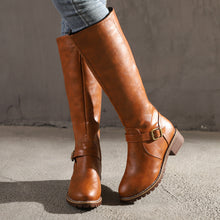 Load image into Gallery viewer, Women&#39;s Plush Lined High Boots with Zipper and Buckle in 3 Colors - Wazzi&#39;s Wear
