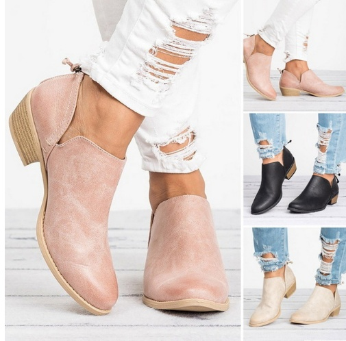 Women’s Low Heel Ankle Boots in 3 Colors - Wazzi's Wear
