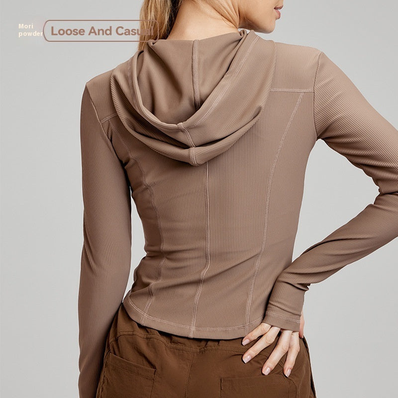 Long Sleeve Yoga Wear Coat Slim Fit Slimming Women