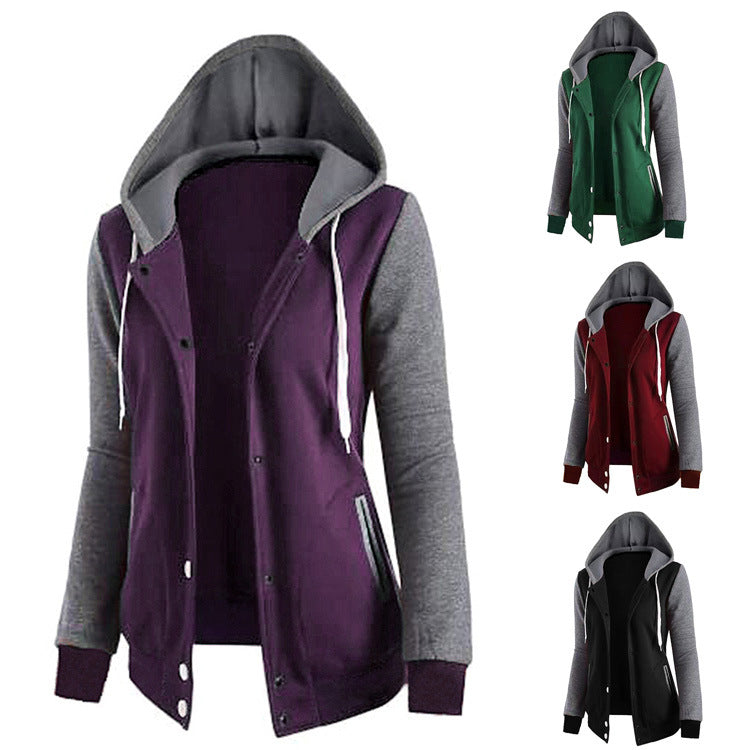 Women's Hooded Colorblock Jacket in 4 Colors S-XL - Wazzi's Wear