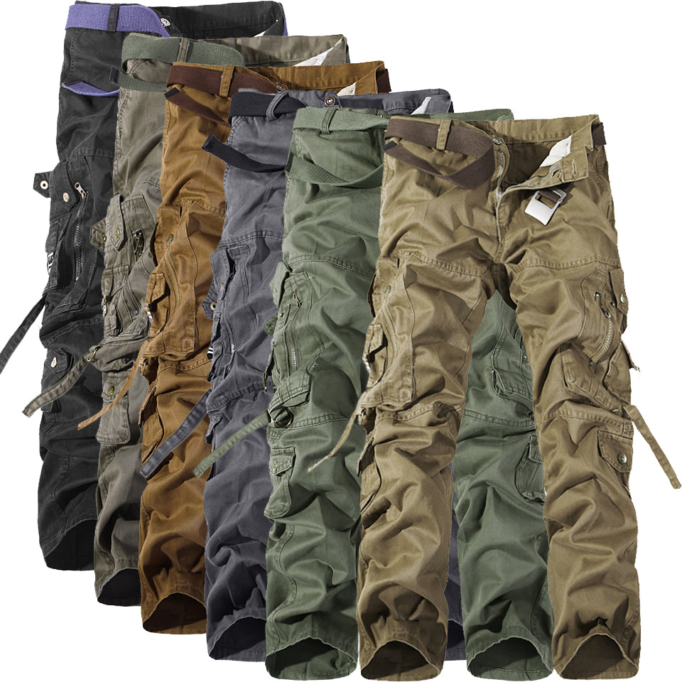 Men's Multi-Pocket Cargo Pants in 6 Colors - Wazzi's Wear