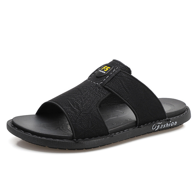 Non-Slip Soft Sole Leather Slip-On Men’s Sandals