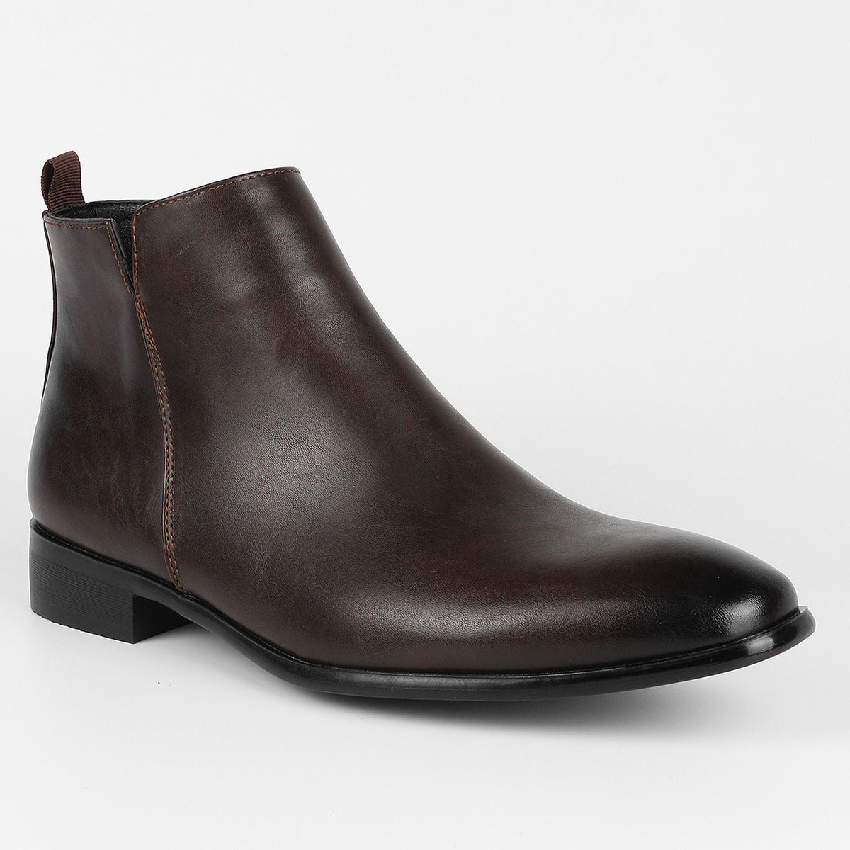 Men's Ankle Boots with Wedge Heel and Square Toe