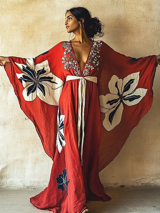 Cross-Border 3D-Printed Womens Robe For Foreign Trade