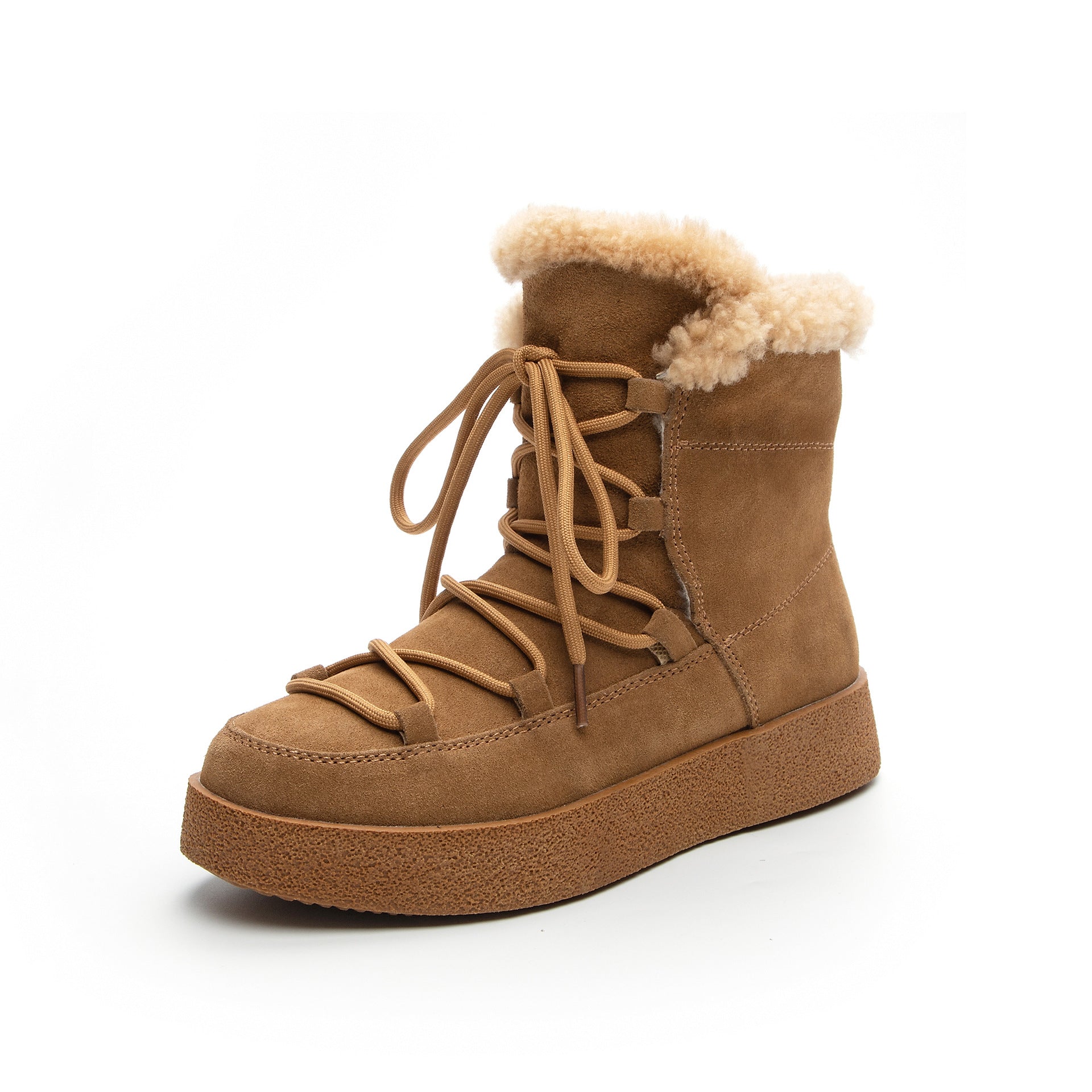 Women’s Leather Winter Plush Ankle Boots in 3 Colors - Wazzi's Wear