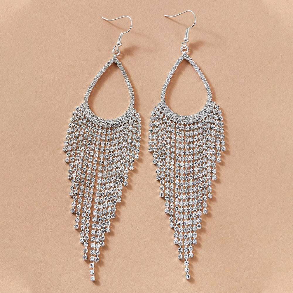 Bohemian  Rhinestone Tassel  Earrings - Wazzi's Wear