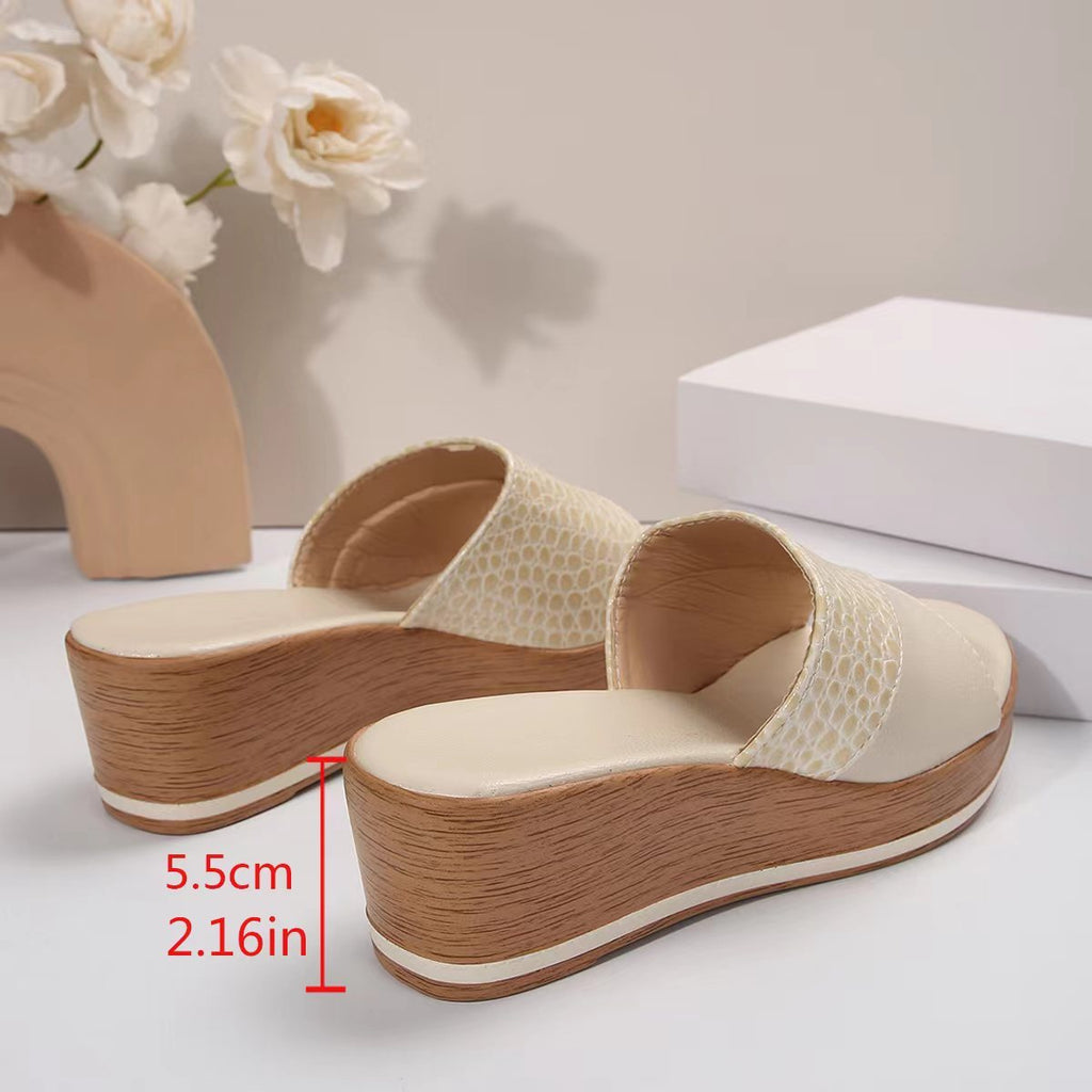 Women’s Snake Pattern Thick Sole Wedge Sandals