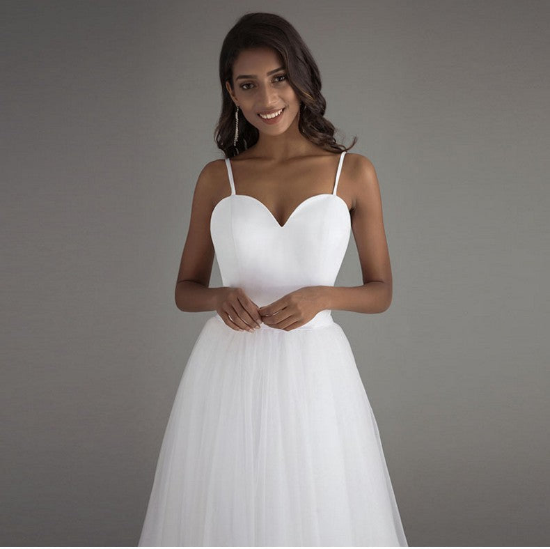 Women’s Sleeveless Wedding Dress with Heart-Shape Bodice Sizes 4-22 - Wazzi's Wear