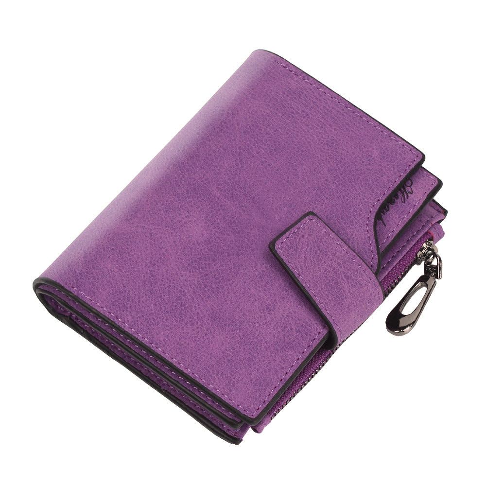 Women's Multiple Compartment Square Wallet with Zipper in 4 Colors - Wazzi's Wear