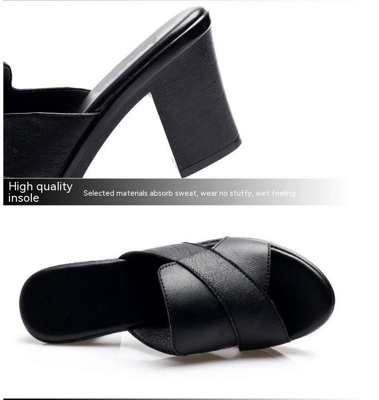 Women's Thick High Heel Sandals in 3 Colors