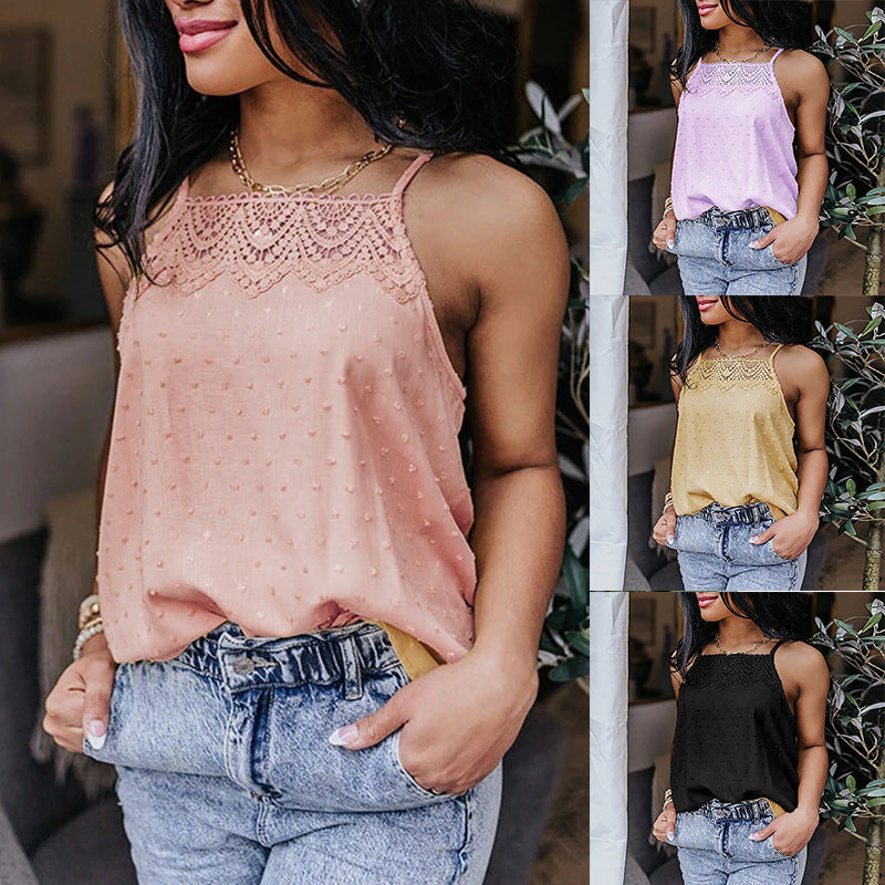 Women's Chiffon Camisole Top with Lace