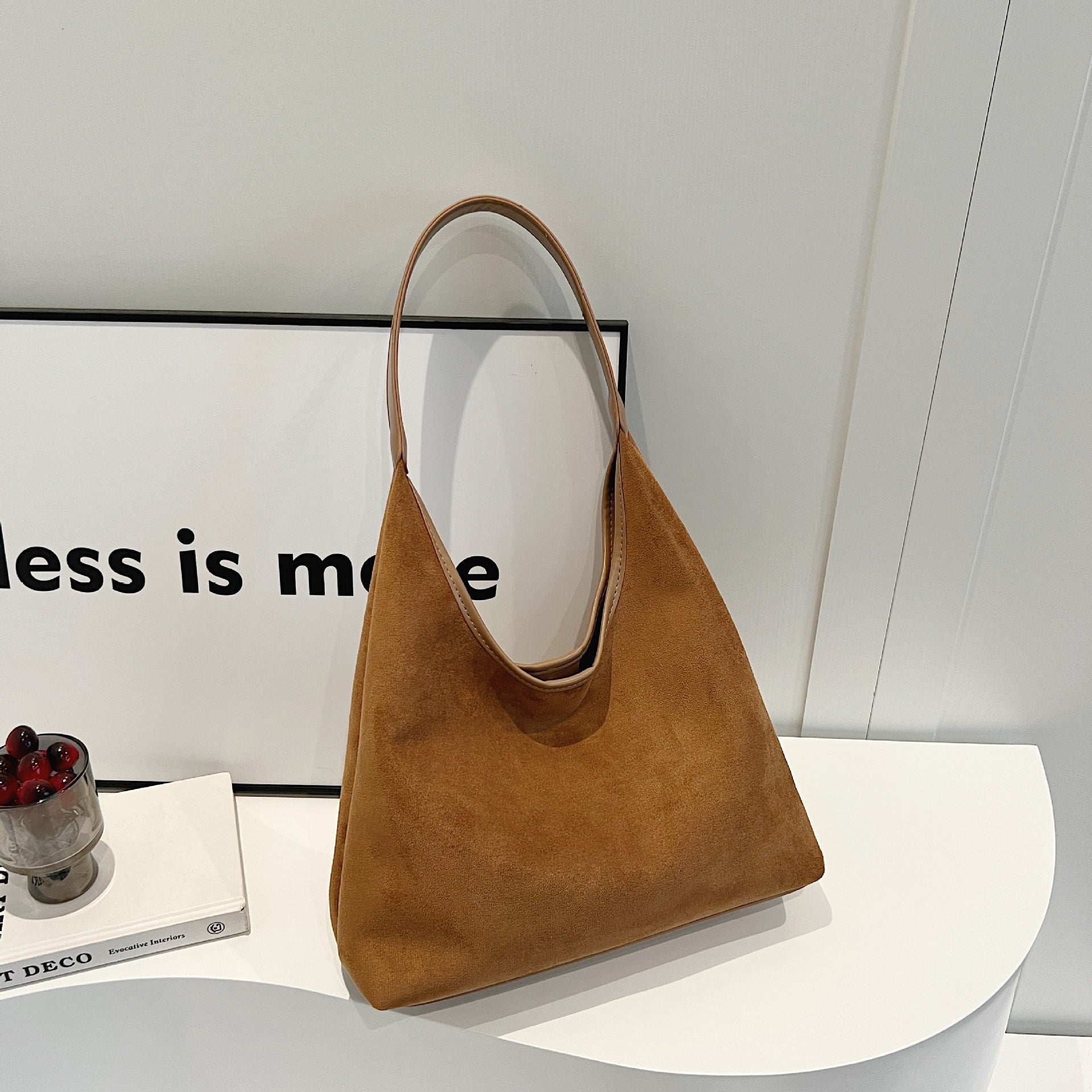 Women’s Solid Colour Suede Shoulder Bag