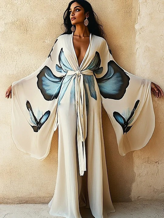Cross-Border 3D-Printed Womens Robe For Foreign Trade