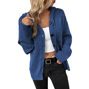 Women’s Knit Cardigan with Hood and Drawstring in 8 Colors S-XXL - Wazzi's Wear