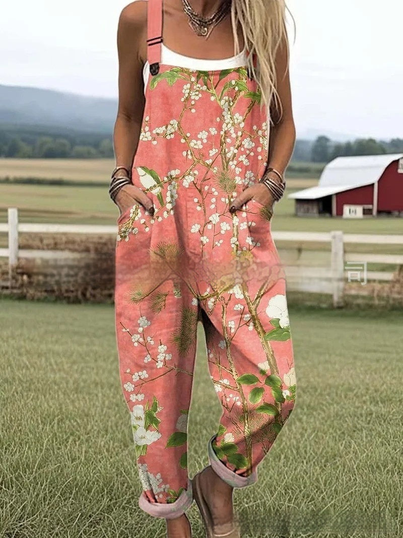 Women's Floral Element Print Fashion Casual Women's Jumpsuit