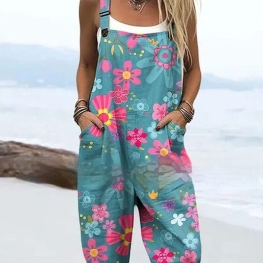 Women's Floral Element Print Fashion Casual Women's Jumpsuit