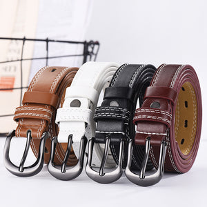 Unisex PU Leather 3’5” Belt in 4 Colors - Wazzi's Wear