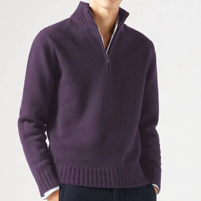 Thick Half-Zip Long Sleeve Men’s Sweater