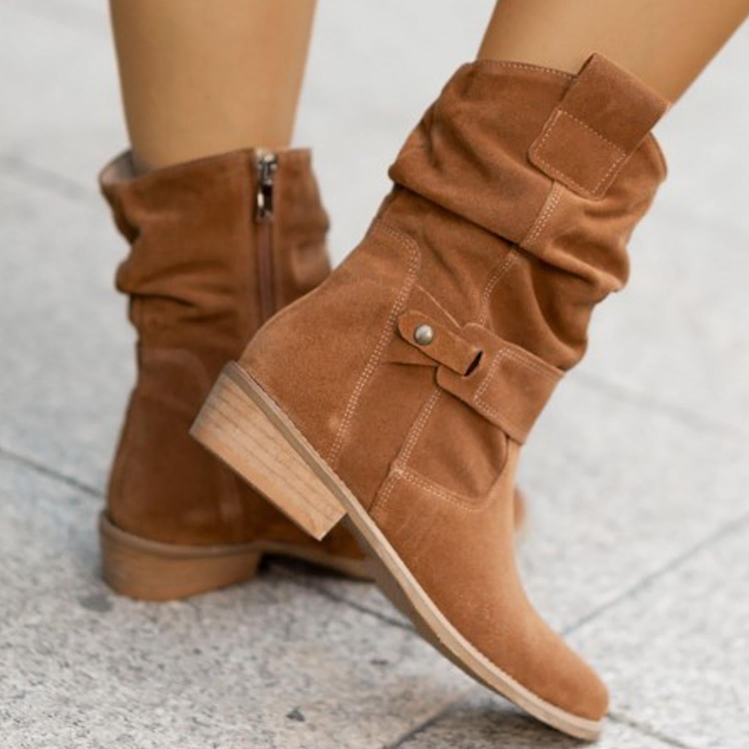 Low heel suede on sale boots