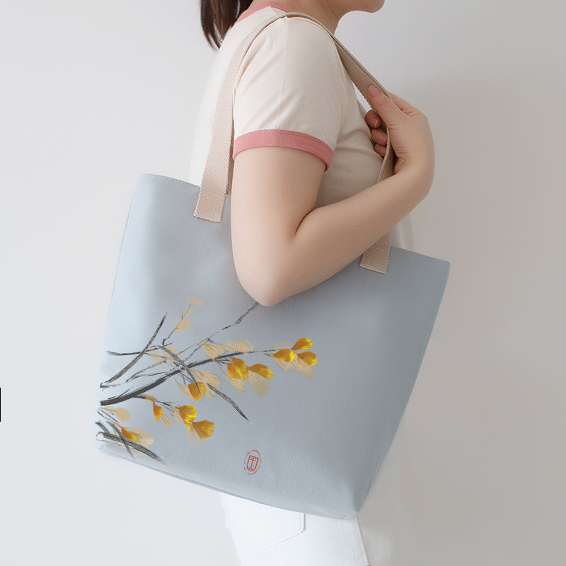 Bolso de mano artístico de lona de gran capacidad para mujer