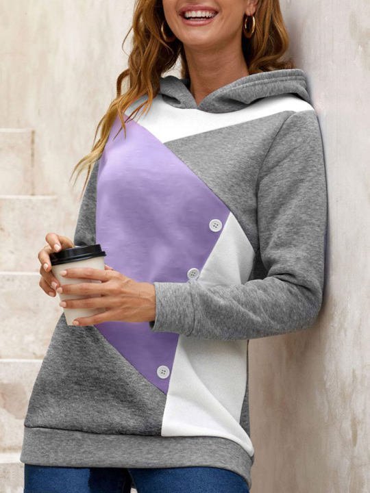 Women's Mid-Length Colorblock Hoodie