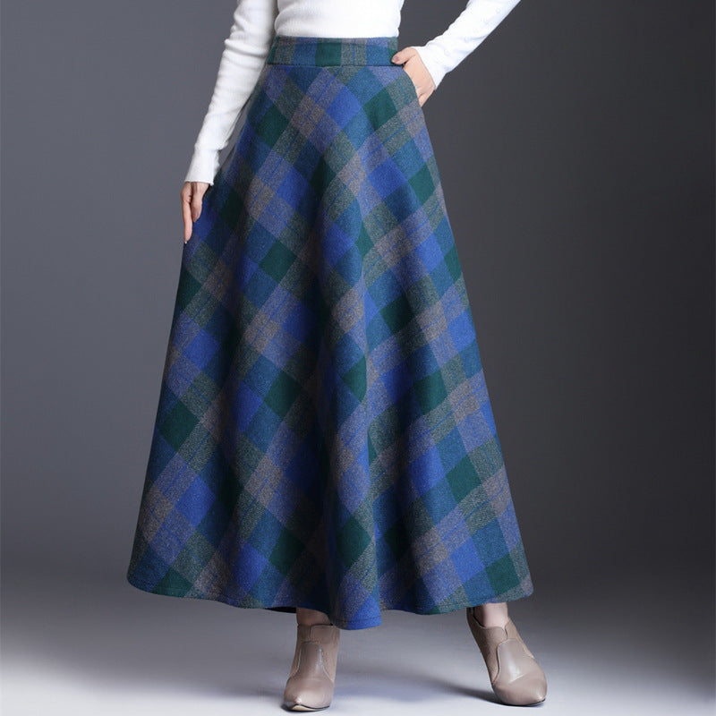 Woolen plaid skirt