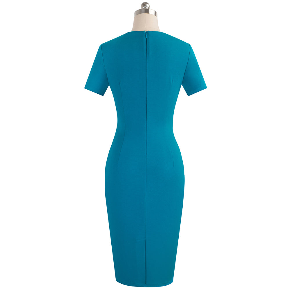 Women’s Short Sleeve V-Neck Dress in 2 Colors S-XXL - Wazzi's Wear