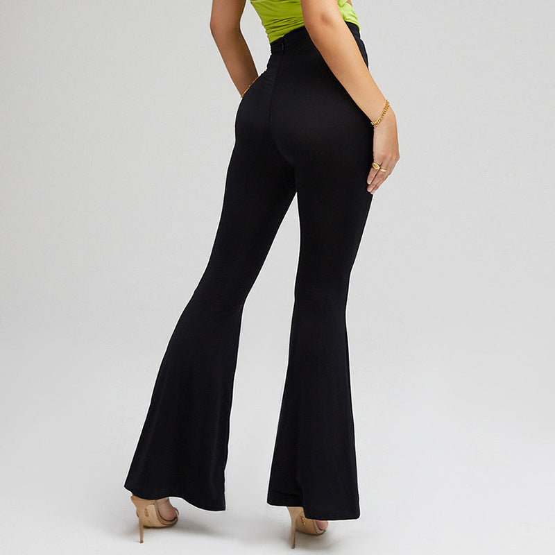 New Women's Fashion Stretch Hip Flared Pants Trousers - Wazzi's Wear