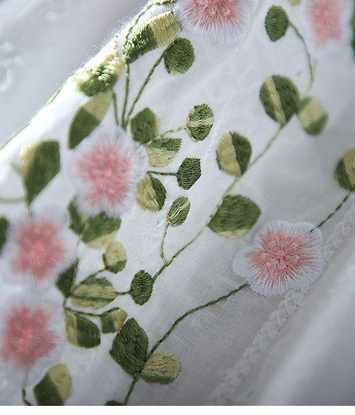 Vintage Lace Shirt Women's Ruffled Embroidered Top