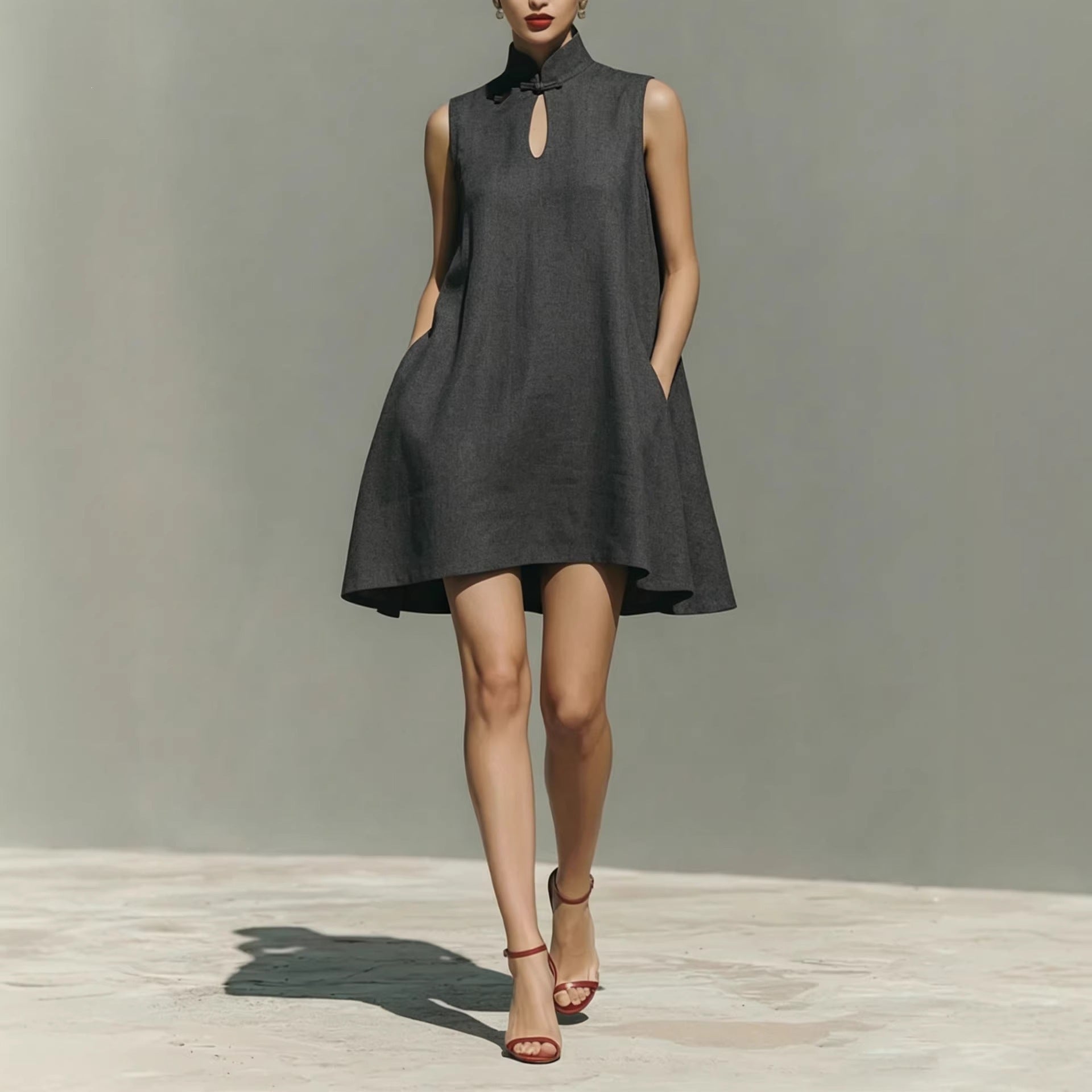 Front-short Back-long Asymmetrical Sleeveless Dress