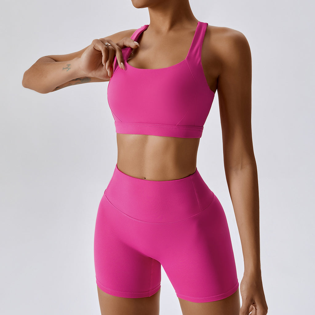 Women’s Activewear Shorts and Matching Sleeveless Crop Top Set in 5 Colors S-XL - Wazzi's Wear