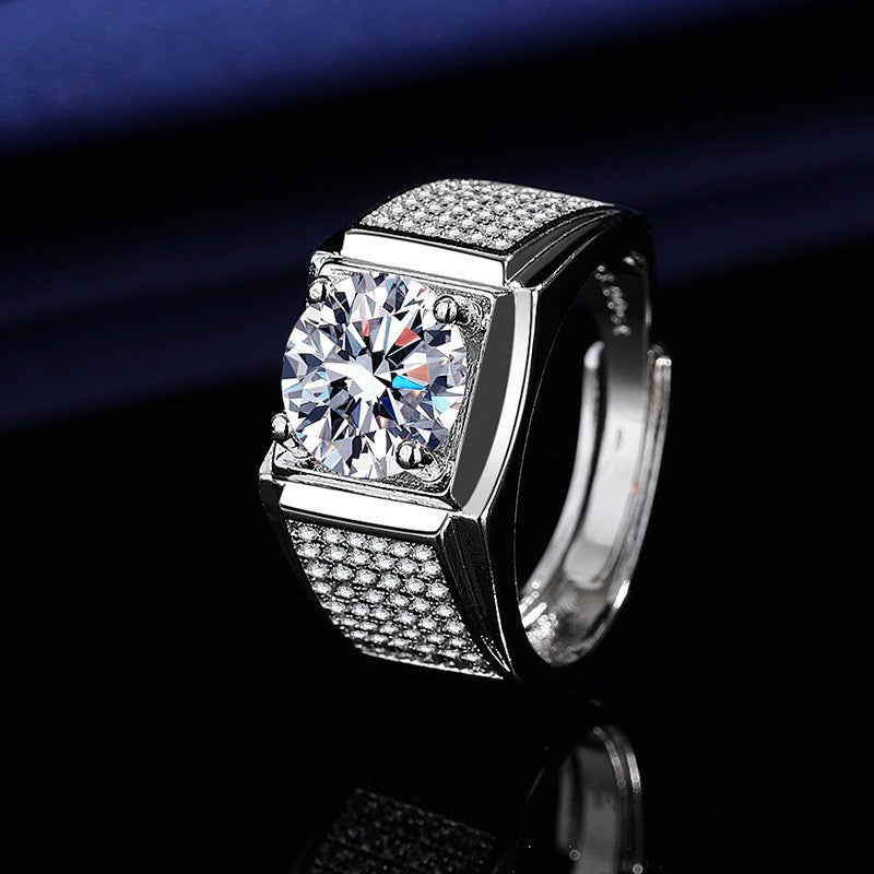 Elegant 1ct Simulated Moissanite Six-Prong Ring Luxury Wedding Jewelry For Women