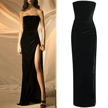 Load image into Gallery viewer, Women’s Black Sleeveless Evening Dress with Long Skirt and Side Slit S-2XL - Wazzi&#39;s Wear