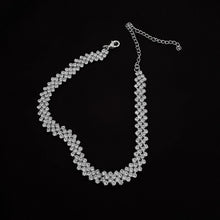 Load image into Gallery viewer, Women’s Sparkly Rhinestone Choker Silver Necklace - Wazzi&#39;s Wear