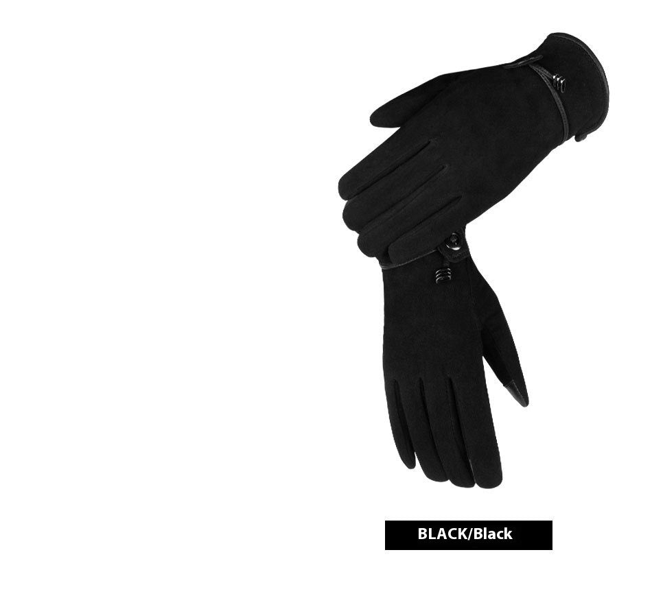 Women’s Touch Screen Fleece-Lined Leather Gloves