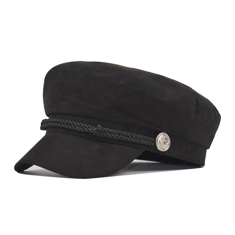 Women’s Deerskin Velvet Cap with Rim and Flat Top in 3 Colors - Wazzi's Wear