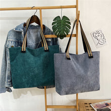 Load image into Gallery viewer, Women’s Corduroy Tote Shoulder Bag with Zipper  in 6 Colors - Wazzi&#39;s Wear