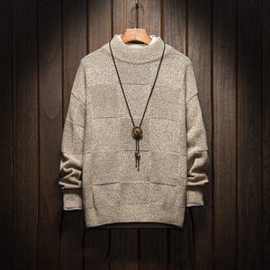 Men's Checkered Long Sleeve Sweater in 4 Colors M-5XL - Wazzi's Wear