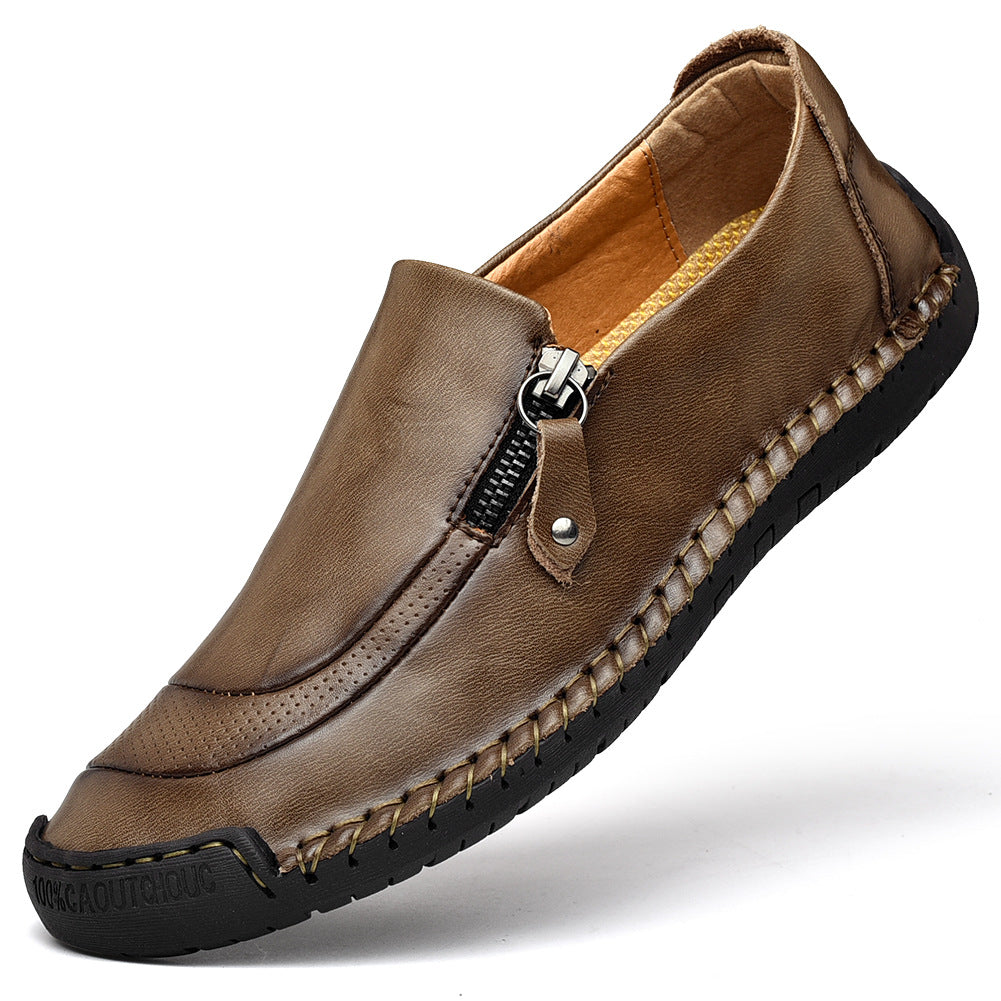 Men’s Leather Slip-On Shoes in 4 Colors - Wazzi's Wear