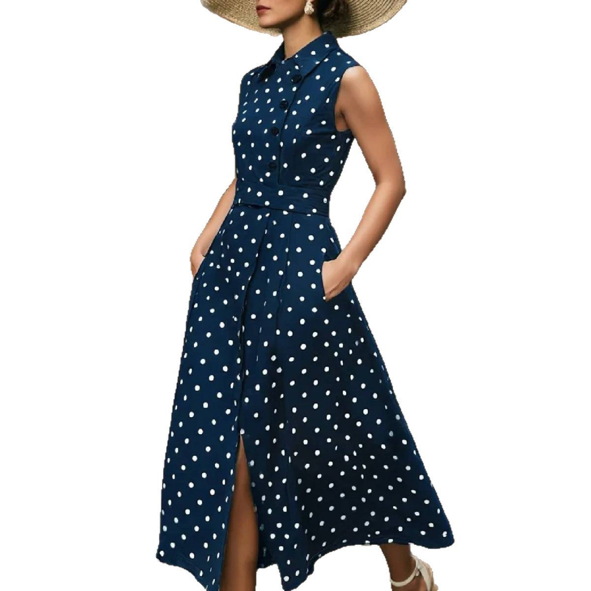 Women's Polka-Dot Printed Fashionable Casual Dress
