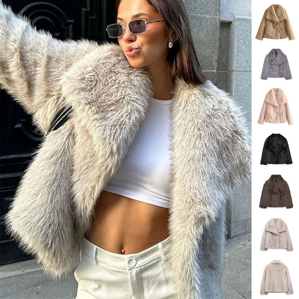 leinwände Faux Fur Jacket Faux fur jacket with lapel collar - Jackets and blazers