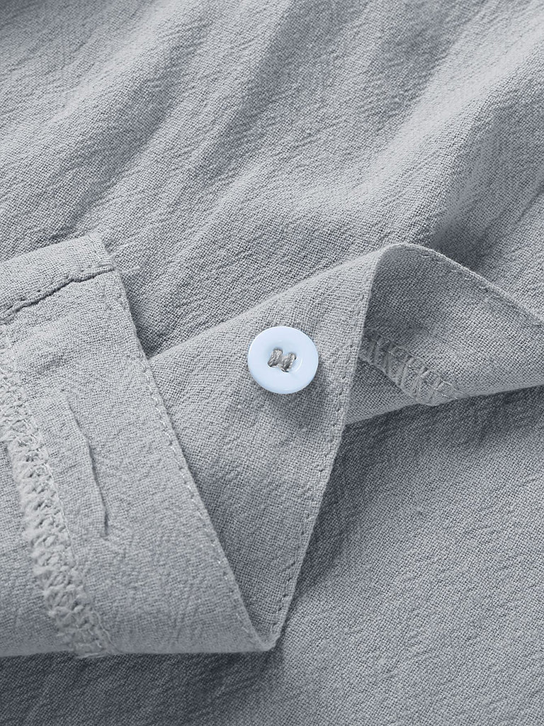 Men's Casual Button Down Short Sleeve Linen Top in 8 Colors - Wazzi's Wear