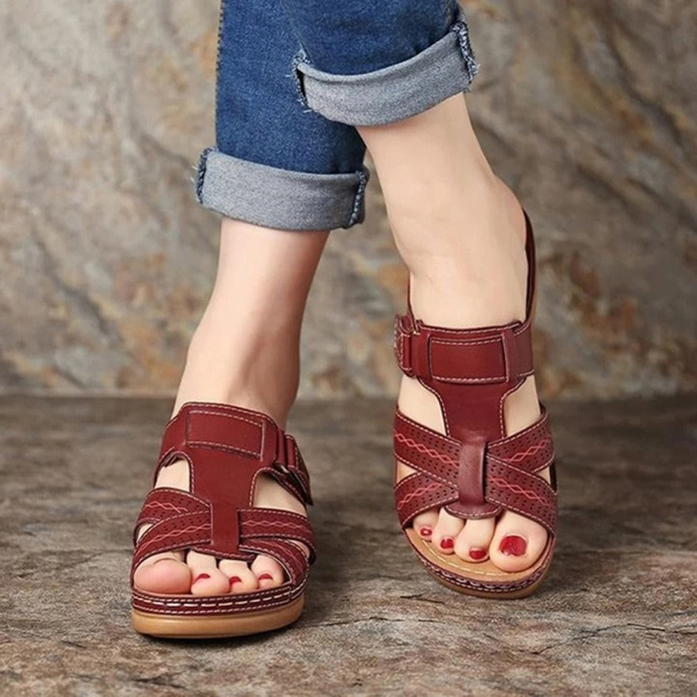 Women’s Cross-Strap Flat Heel Sandals in 5 Colors