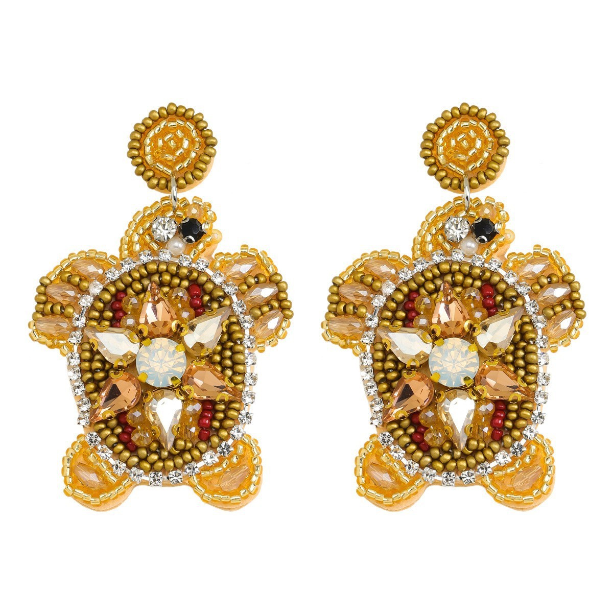 Bead Diamond Turtle Starfish Bird Shell Beaded Earrings