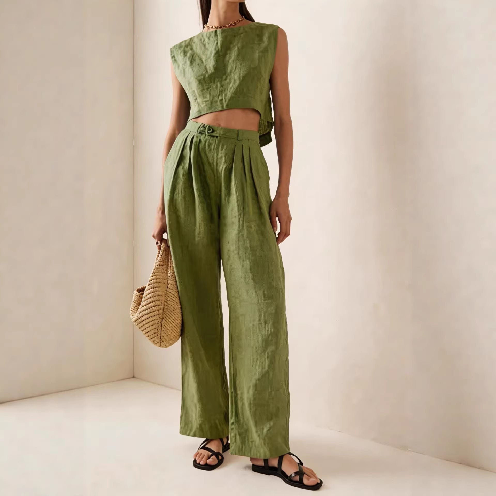 Breathable Comfortable Crew-neck Loose-fitting Casual Set