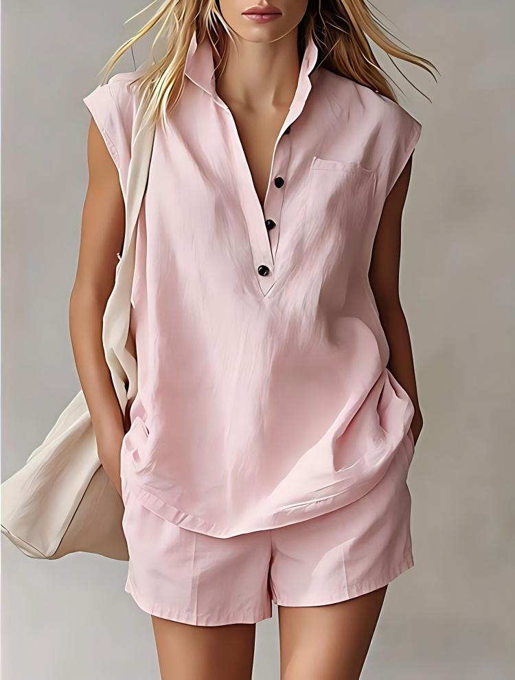 Women's Casual Sleeveless Short Set